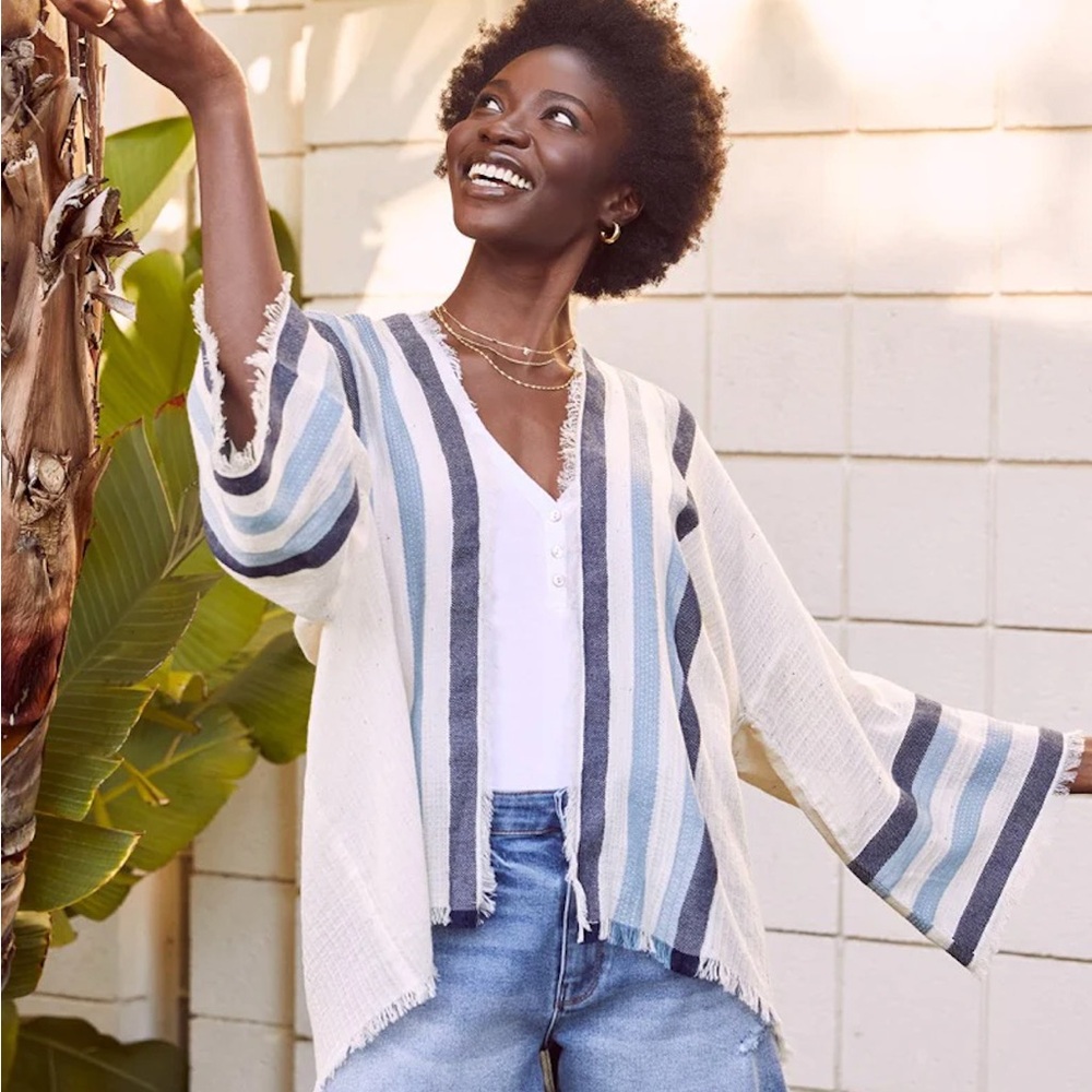 Michael Stars Blue and White Kimono - Super Lightweight!